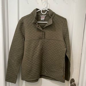 Womens Olive Green Outdoor Top with Pockets. Size Large